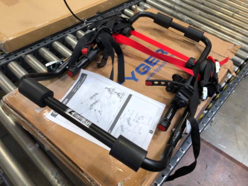 Photo 1 of Tyger Auto TG-RK2B202B Deluxe Black 2-Bike Trunk Mount Bicycle Carrier Rack. (Compatible with Most Sedans/Hatchbacks/Minivans and SUVs.)
OPEN BOX 