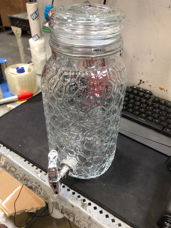 Photo 1 of 1 gal bottom dispensing beverage jar with lid. 