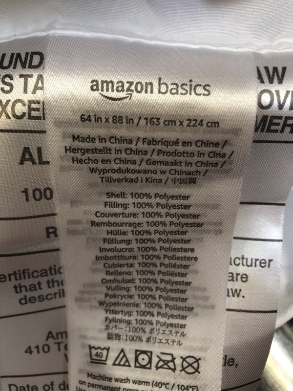 Photo 3 of Amazon Basics Down Alternative Bedding Comforter 64"X88"