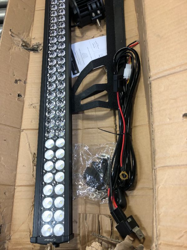 Photo 2 of YITAMOTOR LED Light Bar 52 inches Curved Light Bar Combo & 2pc 18W LED Spot Pods Light & 12V Switch on&Off Wiring Harness Compatible for Jeep, Pickup, SUV, Boat, Truck, 4x4, 4WD, IP68 Waterproof
