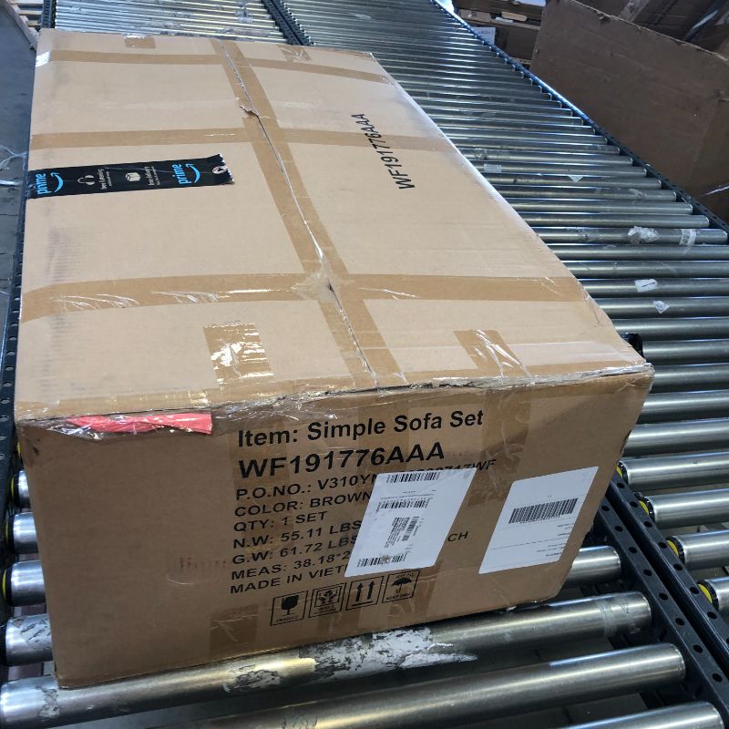 Photo 1 of STARTOGOO 8 Pieces Rattan Furniture Set, Outdoor Wicker Patio Conversation Sofa w/Chair, Loveseat and Tempered Glass Coffee Table, Suitable Backyard Poolside Lawn Pool Garden Porch, White Brown