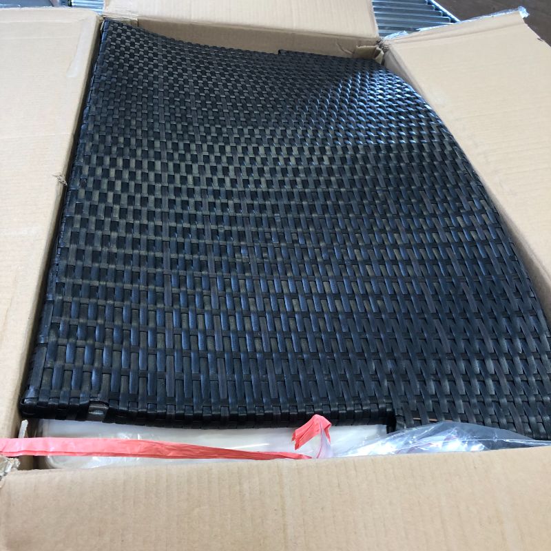 Photo 1 of STARTOGOO 8 Pieces Rattan Furniture Set, Outdoor Wicker Patio Conversation Sofa w/Chair, Loveseat and Tempered Glass Coffee Table, Suitable Backyard Poolside Lawn Pool Garden Porch, White Brown