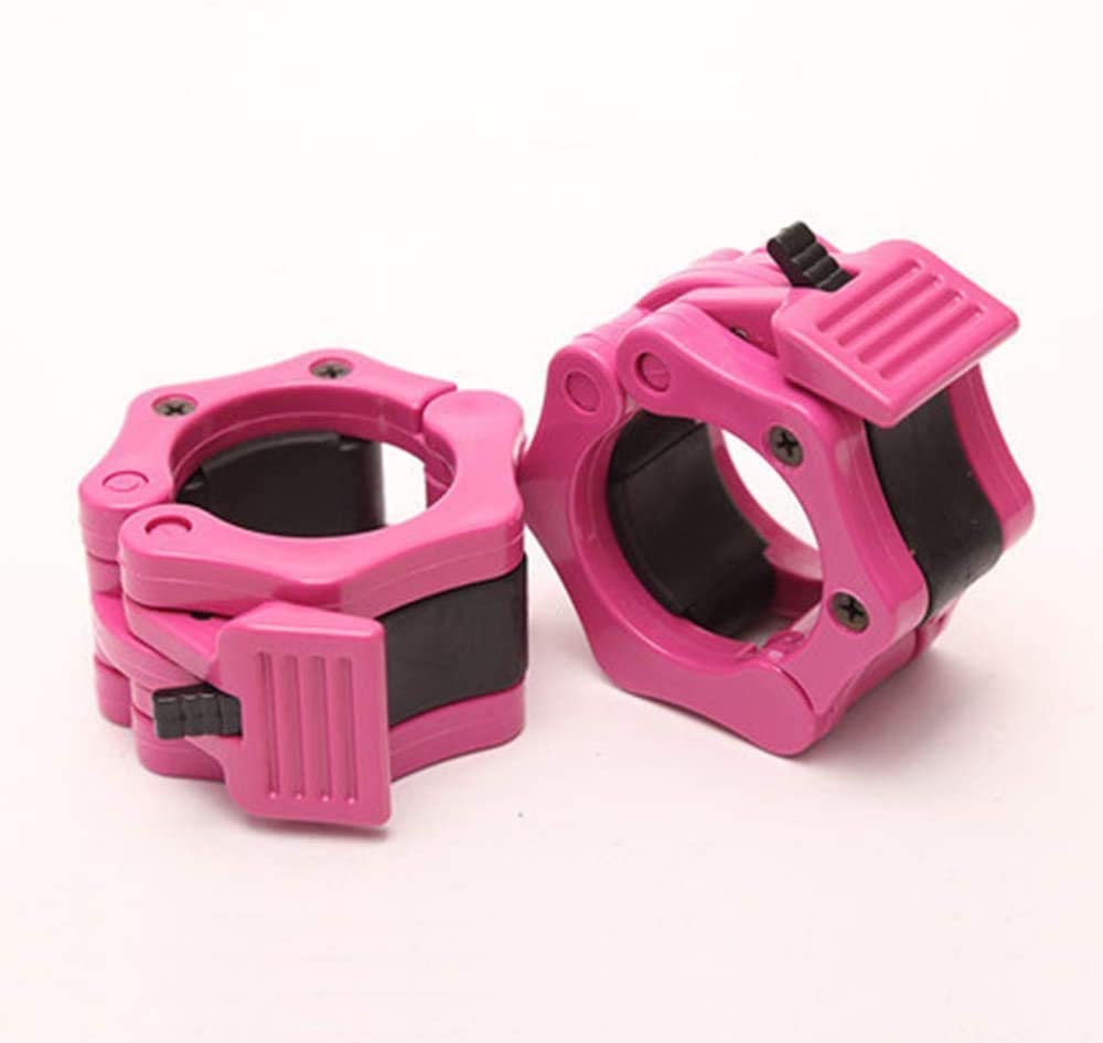 Photo 1 of  Olympic Barbell Clamps Collars Quick Release Pair of Locking Weight Clips Fit 2 Inch Barbell for Weightlifting
(PINK)
