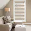 Photo 1 of cordless zebra roller shade dual fabric layers beige 30*72