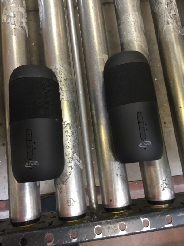 Photo 2 of Indoor Outdoor IPX6 Waterproof Bluetooth Wireless Speakers with Removable Stakes in Black (Set of 2)
