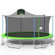 Photo 1 of 16FT USA Stock Trampolines for Kids with Safety Enclosure Net, Basketball Hoop and Ladder, Easy Assembly Round Outdoor Recreational ----PART 3 OF 3----
