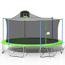 Photo 1 of Incomplete item 16FT USA Stock Trampolines for Kids with Safety Enclosure Net, Basketball Hoop and Ladder, Easy Assembly Round Outdoor Recreational ----PART 3 OF 3----
