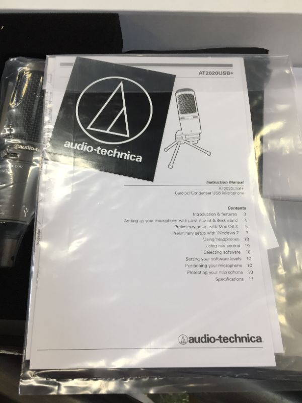 Photo 7 of Audio-Technica AT2020USB+PK Vocal Microphone Pack for Streaming/Podcasting, Includes USB Mic w/Built-In Headphone Jack & Volume Control, Boom Arm, & Headphones
