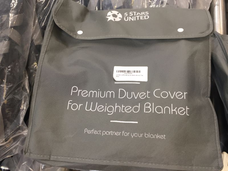 Photo 3 of 5 STARS UNITED Weighted Blanket Cover – 60”x80”, Grey, Cotton Dual-Sided - Removable Duvet Cover Only
