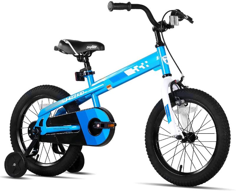 Photo 1 of JOYSTAR 12 14 16 18 Inch Kids Bike with Training Wheels & Handbrake for Ages 2-9 Years Old Boys and Girls, 18 in Children Bicycle with Kickstand, Blue
