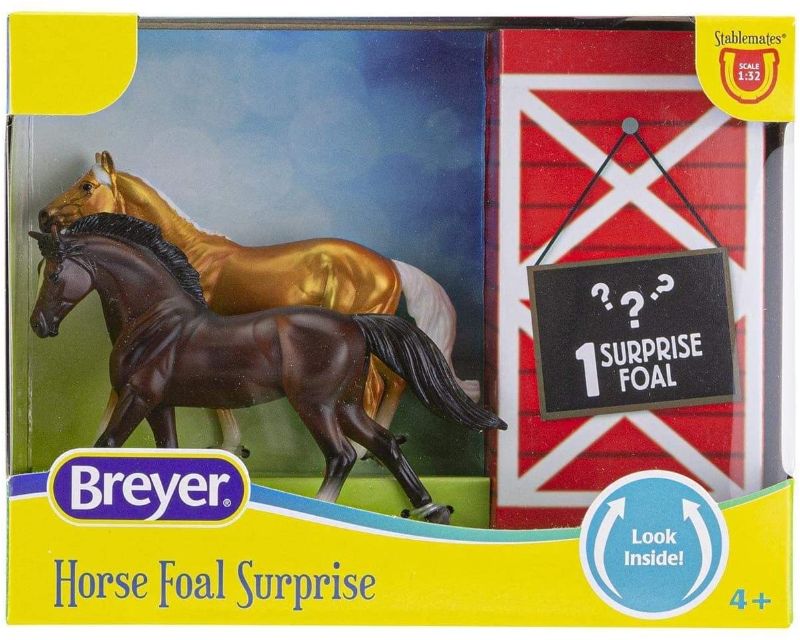 Photo 1 of Breyer Horse Foal Surprise | Palomino Thoroughbred & Bay Warmblood
