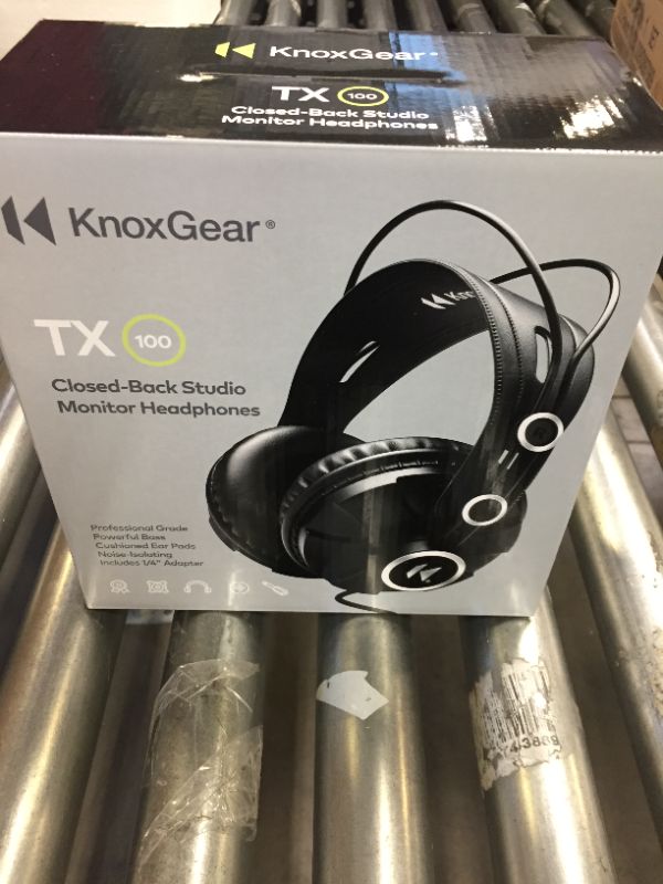 Photo 4 of Knox Gear TX-100 Closed-Back Studio Monitor Headphones, Noise Cancelling Headphones for Gaming PC, Over Ear Wired Headphones for Recording & Music Production, Black Headphones, Studio Headphones
