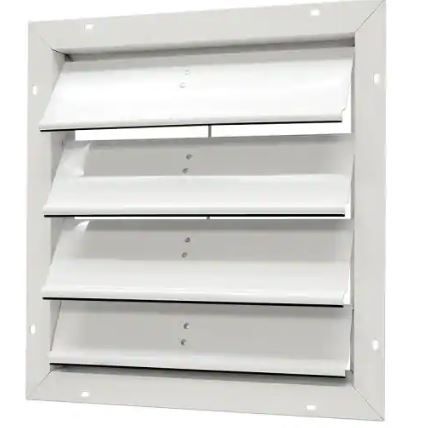 Photo 1 of 19.25 in. x 19.25 in. Square White Aluminum Automatic Shutter Gable Louver Vent
