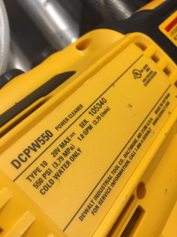 Photo 1 of 20V Max 550 PSI Power Cleaner (Tool Only)
