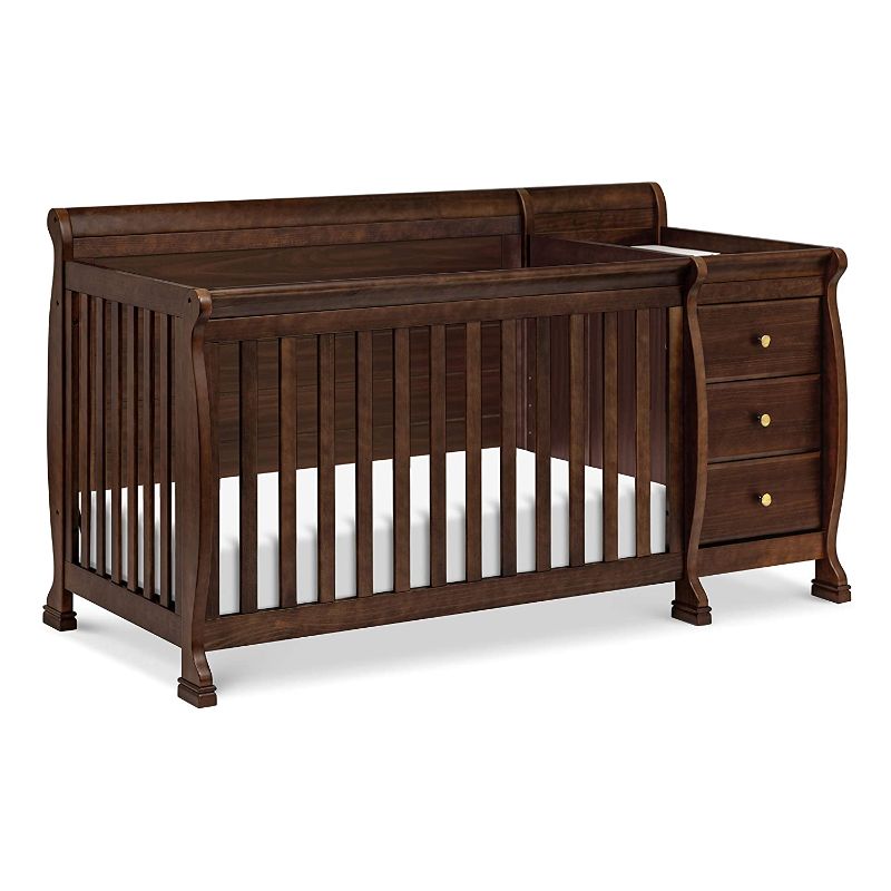 Photo 1 of DaVinci Kalani 4-in-1 Convertible Crib and Changer Combo in Espresso
