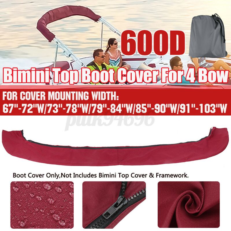 Photo 1 of 4 BOW TOP BOOT COVER STORAGE MARINE BOAT for 67"-103" wide shade canopy
