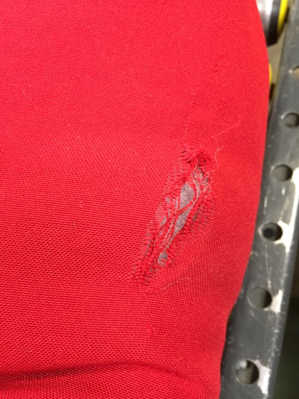 Photo 3 of 62 X 20 INCH CUSHION - RED - DAMAGE AS SHOWN/TEAR IN PRODUCT. DS