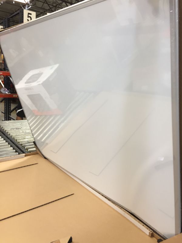 Photo 1 of Amazon Basics Magnetic Dry Erase White Board, 35 x 47-Inch Whiteboard - Silver Aluminum Frame
