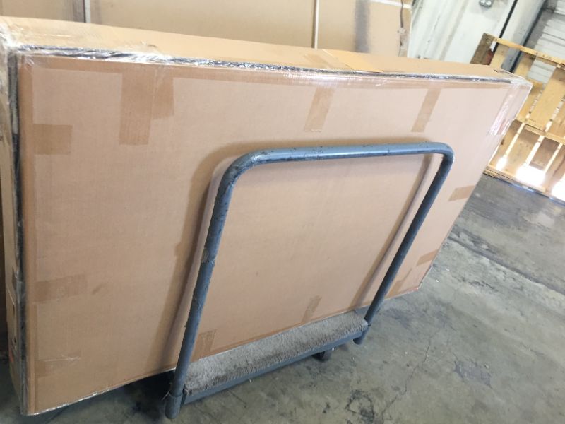 Photo 1 of Amazon Basics Faux Leather Upholstered Platform Bed Frame with Wooden Slats, Queen
FACTORY SEALED