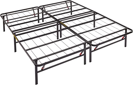 Photo 2 of AmazonBasics Foldable, 14" Metal Platform Bed Frame with Tool-Free ASSEMBLY, No Box Spring Needed - Queen