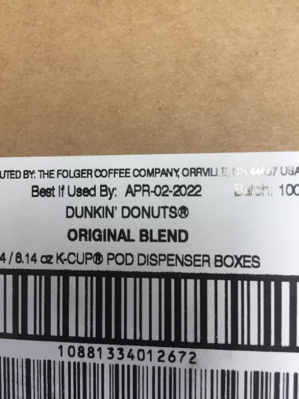 Photo 3 of Dunkin' Original Blend Medium Roast Coffee, 88 Count K-Cup Pods
04/02/22