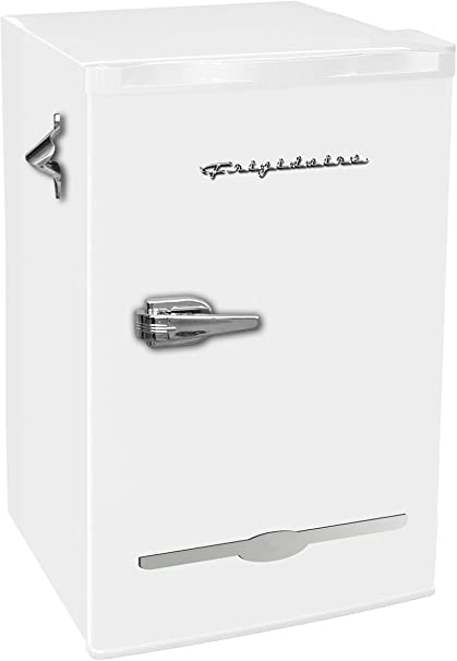 Photo 1 of Frigidaire EFR376-WHITE 3.2 Cu Ft White Retro Bar Fridge with Side Bottle Opener
