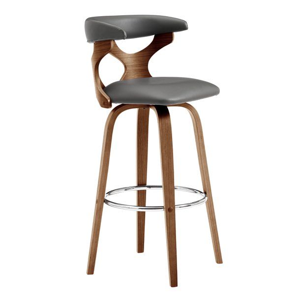 Photo 1 of Armen Living Zenia Bar Stool with 360-Degree Swivel, Gray
(POSSIBLY MISSING SMALL HARDWARE)
