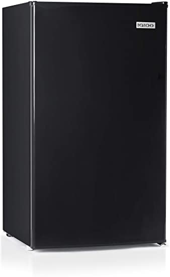 Photo 1 of Igloo IRF32BK Single Door Compact Refrigerator with Freezer, Slide out Glass Shelf, Perfect for Homes, Offices, Dorms, 3.2 Cu.ft, Black
