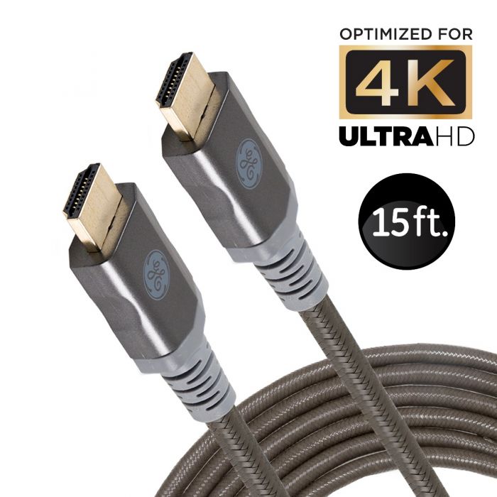 Photo 1 of GE 15ft. 4K HDMI Cable With Ethernet, Gray

