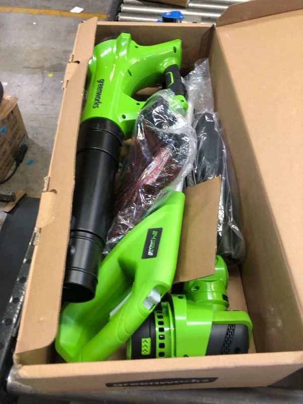 Photo 2 of Greenworks 24V Cordless String Trimmer and Blower Combo Pack, 2Ah Battery and Charger Included STBA24B210
