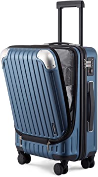 Photo 1 of LEVEL8 Grace Carry On Luggage, 20” Hardside Suitcase, ABS+PC Harshell Spinner Luggage with TSA Lock, Spinner Wheels - Blue, 20-Inch Carry-On
