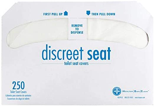 Photo 1 of Discreet Seat DS-1000 Half-Fold Toilet Seat Covers, White (4 Pack of 250)
