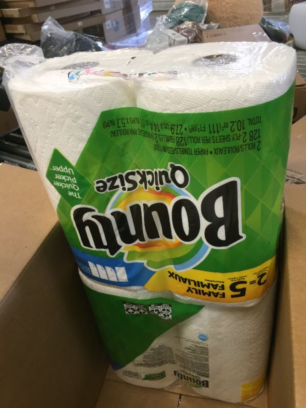 Photo 1 of Bounty Quick-Size Paper Towels, White, 8 Family Rolls = 20 Regular Rolls