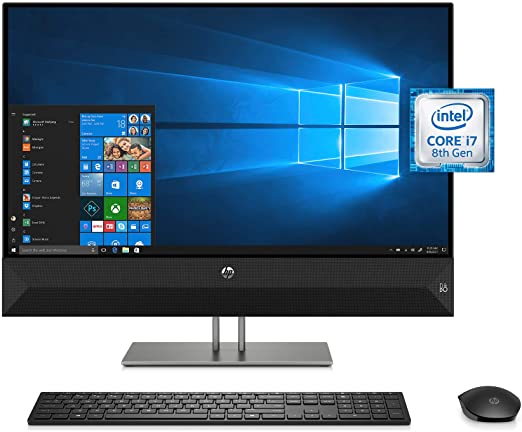 Photo 1 of HP Pavilion 27-XA0080 27" QHD Sparkling Black All in One Touch PC, Core i7-8700T, 16GB Memory, 2TB HDD + 256GB SSD, NVIDIA GeForce GTX 1050 graphics with 4096 MB, Windows 10 Home
