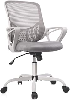Photo 1 of Home Office Chair, Mid Back Desk Chair Ergonomic Computer Chair Executive Rolling Swivel Height Adjustable Mesh Task Chair with Lumbar Support Armrest (Mesh Back, Grey)