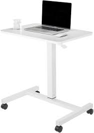 Photo 1 of CLATINA Mobile Laptop Desk Pneumatic Sit to Stand Table Height Adjustable