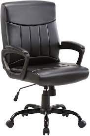 Photo 1 of CLATINA Mid Back Leather Office Executive Chair with Lumbar Support