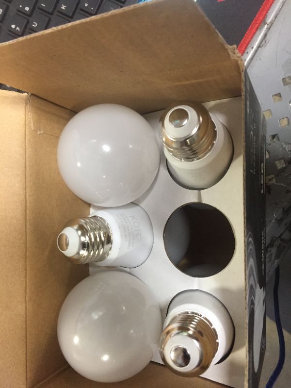 Photo 2 of (6 Pack) KOR K22508 - LED - 9 Watt (60W Equivalent) - 120 Volt - A19 - Medium (E26) - Non-Dimmable - 800 Lumens - UL Listed - 4,000 Kelvin (Cool White)
