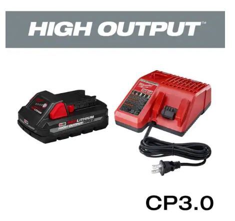 Photo 1 of M18 18-Volt Lithium-Ion HIGH OUTPUT Starter Kit with One 3.0Ah Battery and Charger
