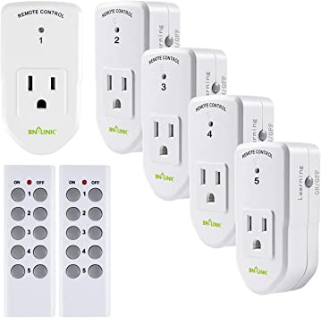 Photo 1 of BN-LINK ES1513-5-2 Wireless Remote Control Outlet with Extra Long Range (5 Pack)
