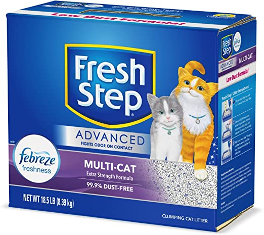 Photo 1 of Fresh Step Advanced Multi-Cat Febreze Freshness Scented Clumping Clay Cat Litter, 18.5-lb box, 1 pack