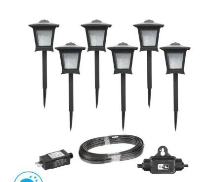 Photo 2 of Low Voltage Black Outdoor Integrated LED Landscape Path Light (6-Pack Kit)