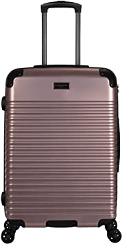 Photo 1 of Kenneth Cole Reaction Scott's Corner Hardside Expandable 8-Wheel Spinner TSA Lock Travel Suitcase, KCNY Plaza Rose Gold, 24-inch Checked
