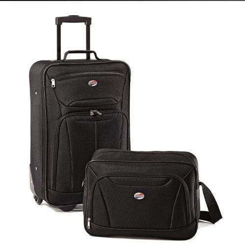 Photo 1 of American Tourister Fieldbrook II Softside Upright Luggage Set, Black, 2-Piece (tote/21)
