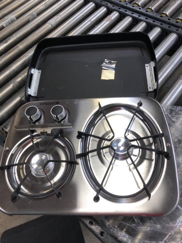 Photo 2 of 2 Burner Built-In RV Cooktop Stove, Propane, 7200 and 5200 BTU Burners, Cover Included