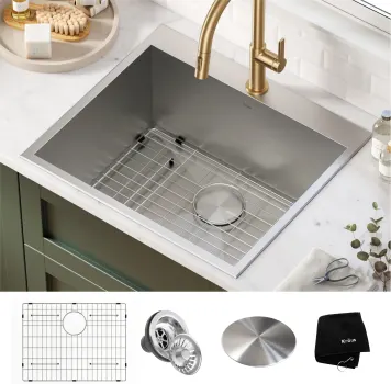 Photo 1 of 25 Inch Drop-In Stainless Steel Single Bowl Deep Laundry Utility Sink