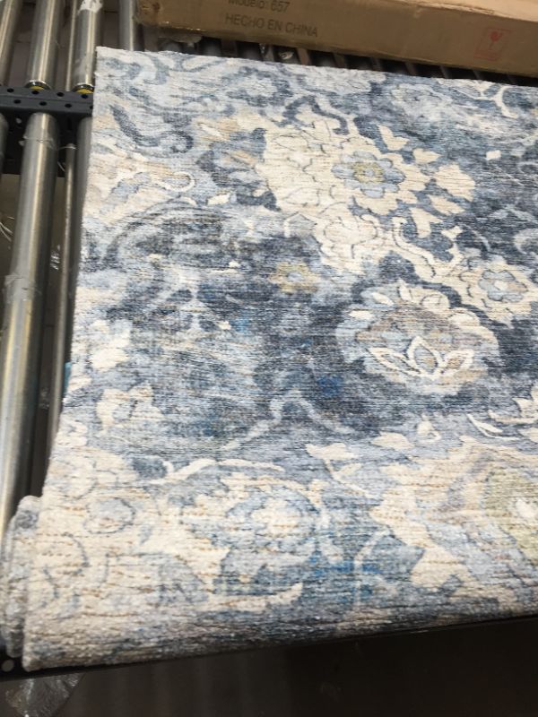 Photo 2 of 5'x7' Judson Distressed Floral Printed Area Rug Blue - Threshold