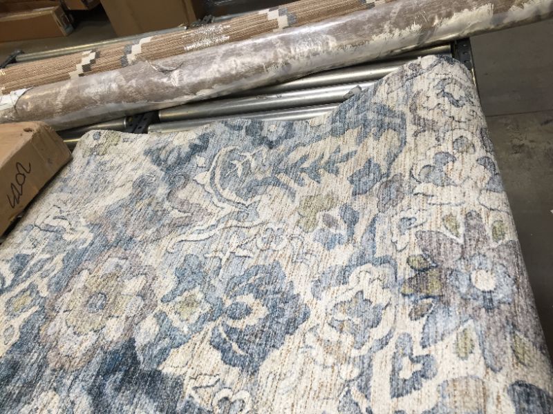 Photo 4 of 5'x7' Judson Distressed Floral Printed Area Rug Blue - Threshold