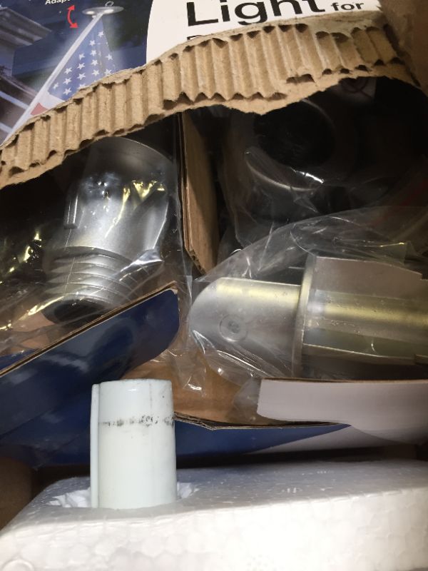 Photo 1 of Annin Flagmakers American Flag SolarGuard Nylon Flag, Solar Light and Flagpole Kit, Mansion Kit, 6 Feet (Model 42914)