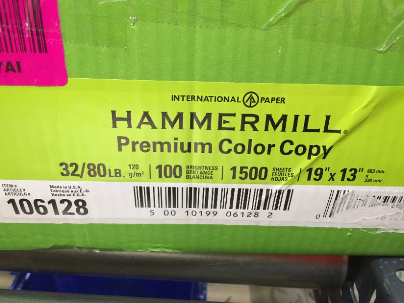 Photo 3 of Hammermill Printer Paper, Premium Color 32 lb Copy Paper, 19 x 13 - 3 Ream (1,500 Sheets) - 100 Bright, Made in the USA, 106128---missing paper, rough estimate/approximation 350